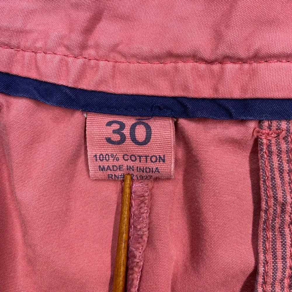 johnnie-O West Coast Prep Mens Salmon Pink Salmon Cotton Chino Shorts Size 30